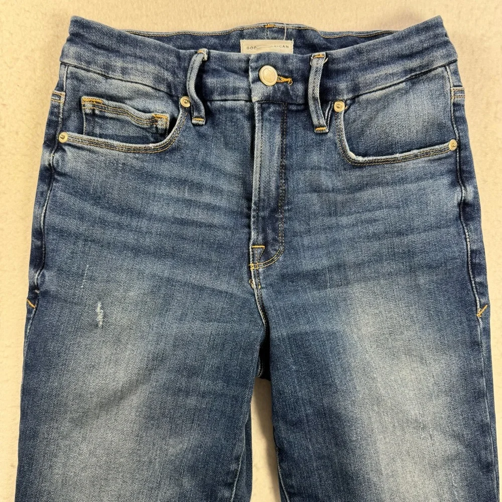 Good American Women’s 4 Good Legs Straight Jeans Indigo271 - Picture 5 of 16